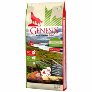 Genesis Pure Canada Green Highland Puppy для щенков, юниоров, беременных и кормящих взрослых собак всех пород с курицей, козой и ягненком. Царство домашних животных.