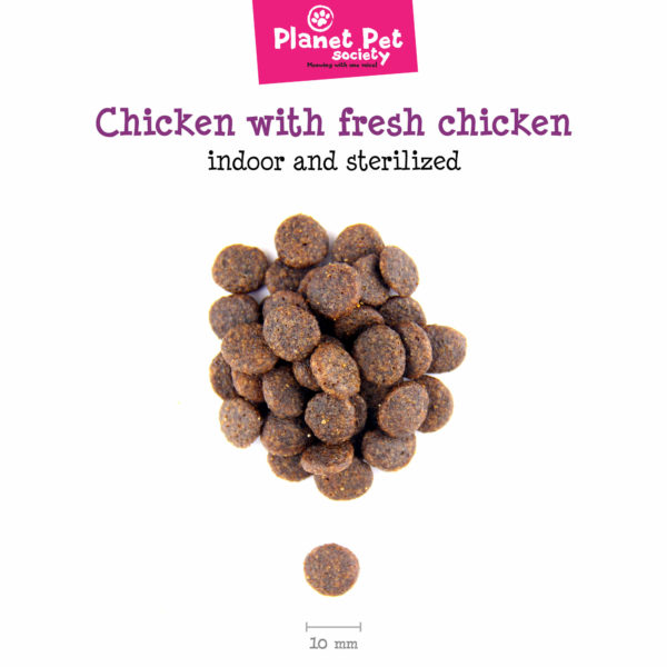 Царство домашних животных. Planet Pet Indoor & Sterilized Chicken сухой корм для стерилизованных кошек с курицей.