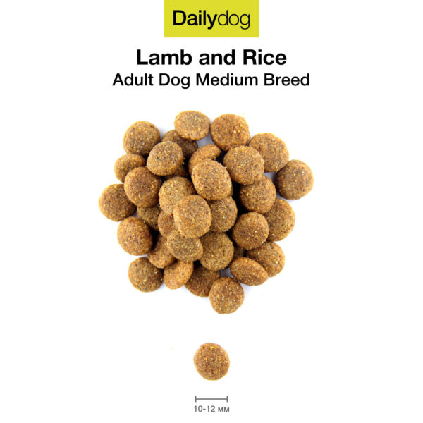 Сухой корм Dailydog Adult Medium Breed lamb and rice для взрослых собак средних пород с ягненком и рисом. Царство домашних животных.