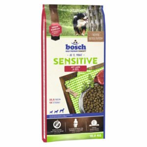 Сухой корм Bosch Sensitive Lamb & Rice для взрослых собак всех пород, склонных к аллергии, с ягнёнком и рисом. Царство домашних животных.